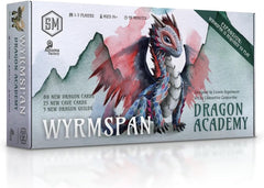 As a budding dracologist, you open an academy for fledgling dragons to achieve their full potential! The expansion to Wyrmspan adds a wide variety of new dragons and caves, objective tiles, dragon guilds, and a new round tracker that presents you with an income choice when you pass for the round. Welcome to Wyrmspan: Dragon Academy!
Expansion: Wyrmspan (Base Game) required to play with this beautiful expansion from the same designer, Connie Vogelmann (Apiary), and illustrator - Clémentine Campardou (Florife