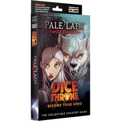 The Pale Lady enters the Mad King’s arena, deceptively delicate yet deadly. Don’t be fooled by her fragile appearance. She corners her foes with cunning before transforming into a savage Werewolf, making every roll a threat in fast-paced battles.
Dice Throne is a fast-playing game of skilled card play and dice manipulation for 2–6 players. Roll your hero’s custom dice up to three times per turn to activate unique abilities, unleash attacks, and outplay opponents. All heroes are fully compatible across the