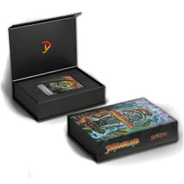 One playset of Dragonlord cards. Each 14-card box contains 13 functionally unique individual cards, and 1 random premium holographic foil card. From his lair deep within forgotten valleys, the Dragonlord stirs once more, a living force of draconic mastery. Awaken the power of the Dragonlord and command the elemental dragon aspects of the Realm, each brimming with ancient might and untold power. Every card in the Dragonlord Mini Set is a hand-painted masterpiece by iconic fantasy artist Ed Beard Jr., capturi