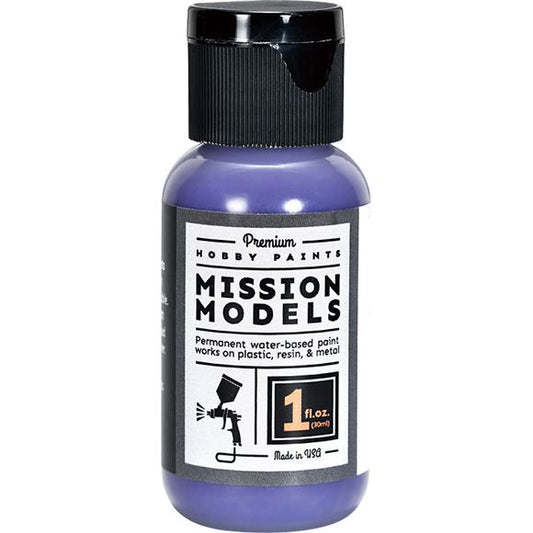 Water based acrylic.  Use 20%-30% MMP thinner to 1 part paint. (2-3 drops thinner to 10 drops of paint thinner). Mission Models paint thinner is very powerful and only the smallest amount of thinner is needed. In the mixing cup your reduced paint will appear thicker than what you may be used to: this is normal. MMP paint will dry smooth, thin and level. It will not hide the finest of details. Mixed properly you will find a beautiful opaque finish which requires minimal coats.

TIP: add one or two drops of M