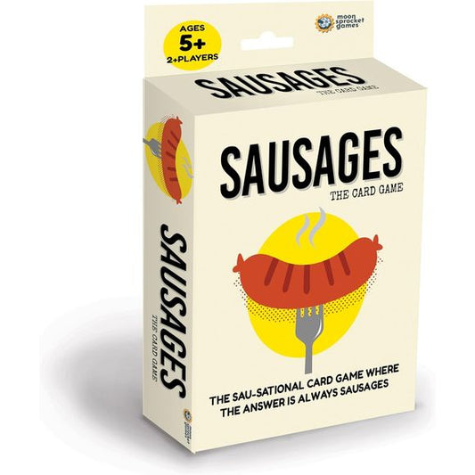 A hilarious card game which challenges players to keep a straight face while answering absurd questions with just one word: 'Sausages.'