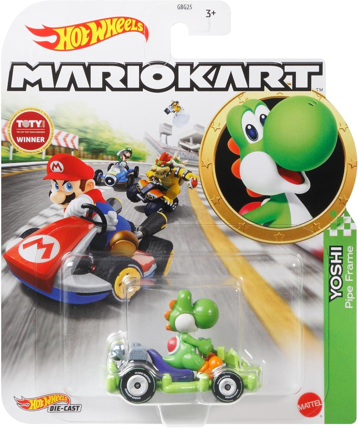 Kids can choose their favorite Mario Kart characters and speed off-line for racing and stunting madness with the Hot Wheels 1:64 Mario Kart replica die-cast assortment! Power-up imagination with fan-favorite iconic Mario Kart characters. Combine the hands-on thrill of Hot Wheels performance. Re-live or reinvent game-inspired stunting, racing and adventure stories. Each Mario Kart player vehicle is suitable for Hot Wheels track to expand the fun (track sold separately). Each vehicle sold separately, subject