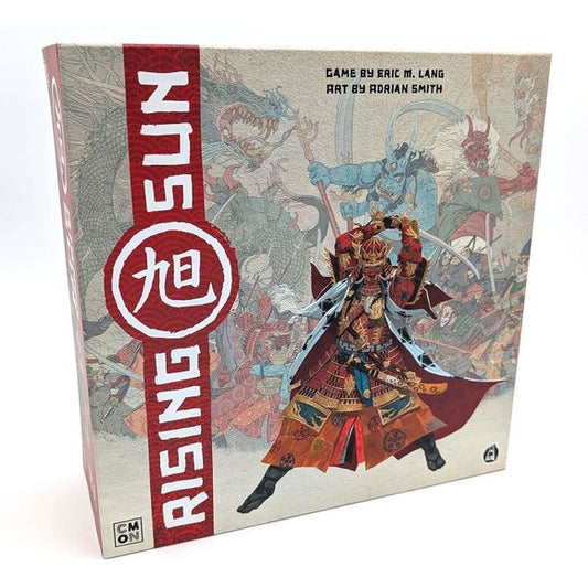 Warring clans struggle for control of provinces in feudal Japan; however, a conflict is not only won on the battlefield. Diplomacy and alliances will play a large part in winning the war. In rising Sun, from the acclaimed team that brought fans blood Rage, players enter a fantastical version of feudal Japan and control different clans with unique abilities. They will engage in combat, make offerings to the gods and form and break treaties. After three hard fought years have passed, only the player who earne