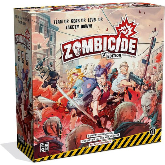 The zombie apocalypse is upon us. Society has collapsed and only a few Survivors remain. If they want to keep alive, hiding away won't be good enough. They'll have to participate in some Zombicide!
Zombicide puts players in control of Survivors of the zombie hordes. They must work cooperatively, completing objectives in each mission if they want to live. With each zombie kill, they grow stronger, but the zombies come in greater numbers.