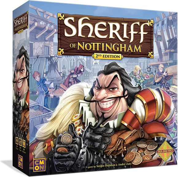 The bustling market in Nottingham is filled with goods from all over the kingdom. Most of it is entirely legal, however, Prince John is looking to make sure no contraband gets sold. He’s tasked the Sheriff to inspect Merchant’s wares, looking for any illicit goods. The Sheriff’s shrewd, but not above taking a bribe to look the other way. Which Merchant will end up getting the best goods through and make the largest profits in the market stalls? In Sheriff of Nottingham 2nd Edition, players take turns playin
