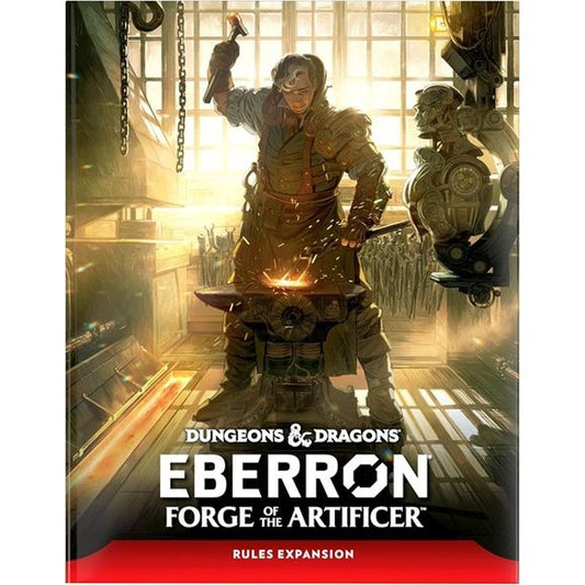 Release Date: 12/09/2025
Welcome to Eberron, where magic meets wondrous inventions. Play as the Artificer: the ultimate creative class. You’re not just an inventor or spellcaster. You’re an innovator, a bold-hearted visionary, with the potential to change the world. Creativity and ingenuity are your best weapons. Awaken your potential as master of the forge with this rules expansion for fifth edition Dungeons & Dragons.