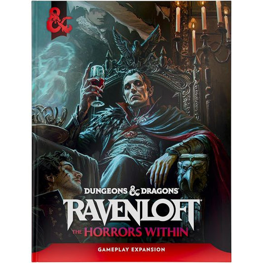 Release Date June 16, 2026
Bring fear to the table with Ravenloft: The Horrors Within, the ultimate horror expansion. As Dungeon Master, you are the mastermind pulling the strings, wielding multiple genres of horror, shadowy Domains of Dread, malevolent Darklords, and grotesque monstrosities as instruments of fear in your campaign of terror. Inside this haunted vault, your players will uncover necrotic new subclasses, haunting backgrounds, and supernatural curses. Whatever happens, only one thing is certain