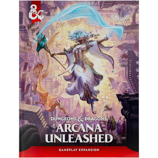 Release Date 09/15/2026
Arcana Unleashed is a D&D Gameplay Expansion book.
Take your magic to the next level in a world shaped by arcane power. Step into a high-magic society where legendary spellcasters, arcane factions, and ancient traditions shape the fate of entire realms. Master evolving magical abilities, uncover forgotten secrets, and wield power worthy of legends. Inside this magical tome, uncover 8 new subclasses, 33 spells, 19 magical creatures, 9 arcane factions, 6 group patrons, 47 magical items