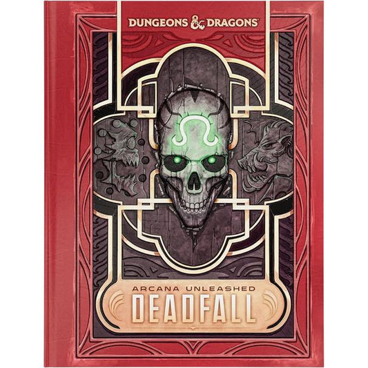 Release Date 09/15/2026
This is the alternate art cover of Deadfall Hard Cover Book.
Deep in Thay, a nation notorious for its tyrannical, red-robed wizards, secrets are passed in the dark and a looming threat of unimagined power seeks to crumble societies. Dive into the world of enchanted espionage, fragile alliances, and clandestine missions in Arcana Unleashed: Deadfall, a magical spy thriller adventure built for high level play. This book includes a level 11 to 20 adventure, Thay Gazetteer, 14 magical it