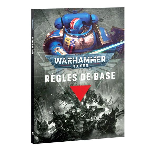 (This book is printed in French)
This 88-page softcover book contains:
– Basic rules: Essential rules concepts, including how to use datasheets, move, and attack with your miniatures.
– The Battle Round: An explanation of the five phases of turn, including the Command Phase, Movement Phase, Shooting Phase, Charge Phase, and Fight Phase.
– Battlefield and Tactics: This section explains how to create an exciting battlefield using terrain and objectives, and how to use tactical tools in the form of stratagems