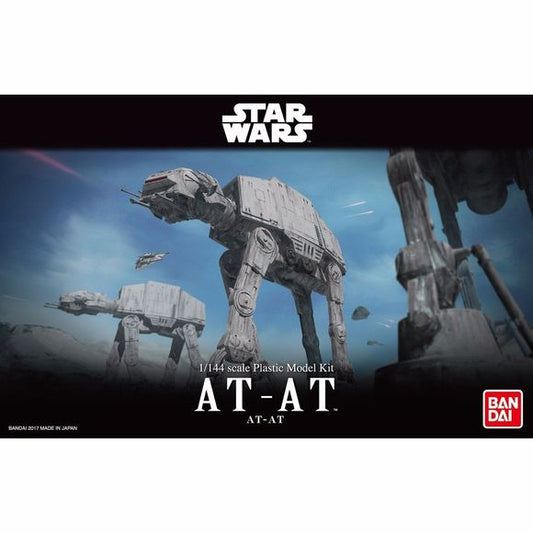 From Star Wars: Episode V - The Empire Strikes Back, comes the AT-AT in 1/144 scale! The 4 legged mobile transport has stunning details even down to the side paneling. Recreate the memorable attack at the Battle of Hoth scene with multiple kits! Legs feature individually movable joints that can even bend low enough to recreate the massive behemoth being defeated. Side panels can also be removed. A nipper or sprue cutter (sold separately) is required for assembly, but does not require glue. Also includes s
