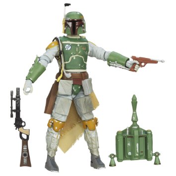 The notorious bounty hunter Boba Fett prepares to deliver the carbonite-frozen Han Solo. Re-create the biggest battles and missions in the Star Wars epic with figures from The Black Series! This 6-inch figure is carefully detailed to look like the bounty hunter Boba Fett when he delivered Han Solo frozen in carbonite to Jabba the Hutt. Act out your favorite Star Wars battles or create brand new ones! Your collection &#x2013; and your adventures &#x2013; won't be complete without this Boba Fett figure! Star