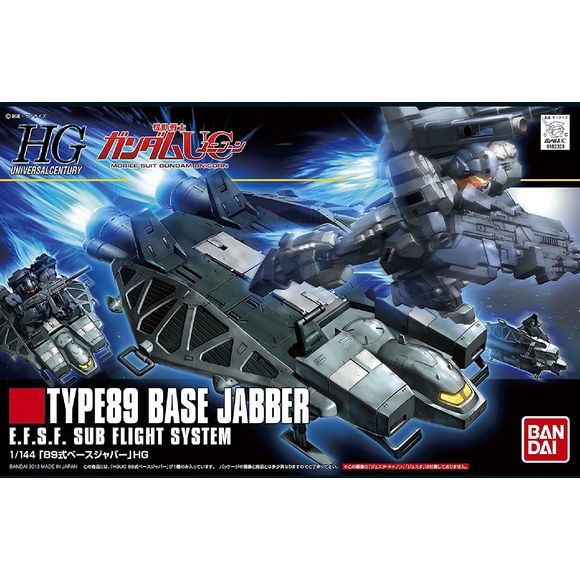 <p>Build and display <strong>Gundam HGUC #158 Base Jabber Type 89</strong> with this official Bandai Hobby <strong>HGUC 1/144 scale model kit</strong>.</p>
<p>A sub-flight system designed to ferry mobile suits through space, now available as a 1/144 model kit. Mobile suits can be mounted on both the top and bottom and put on an Action Base to recreate space battles and launching sequences</p>
<p><strong>Product Features:</strong></p>
<ul>
<li>HGUC 1/144 scale model kit</li>
<li>Official Bandai Hobby release