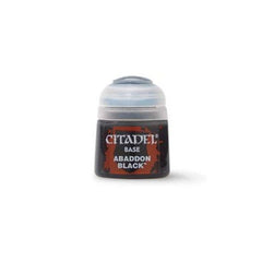 What's included? (1) Citadel Base Abaddon Black paint pot Specs: Brand: Games Workshop/Citadel Colour Manufacturer Identification #: 21-25 Condition: New Size: 0.4 floz / 12mL Stock photo shown.