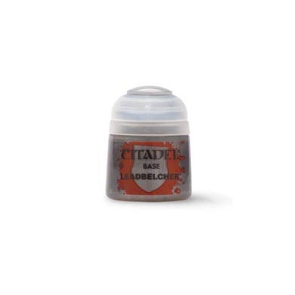 Leadbelcher is a Citadel Base paint. Citadel Base paints are high quality acrylic paints specially formulated for basecoating your Citadel miniatures quickly and easily. They are designed to give a smooth matte finish over black or white undercoats with a single layer. This pot contains 12ml of Leadbelcher, one of 34 Base paints in the Citadel Paint range. As with all of our paints, it is a non-toxic, water-based acrylic paint designed for use on plastic, metal, and resin Citadel miniatures.