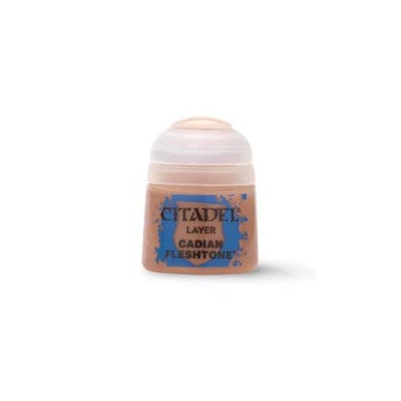 What's included? (1) Citadel Layer Cadian Fleshtone paint pot Specs: Manufacturer: Games Workshop/Citadel Colour Manufacturer Identification Number: 22-36 Condition: New/Sealed Size: 0.4 floz / 12mL Stock photo shown.