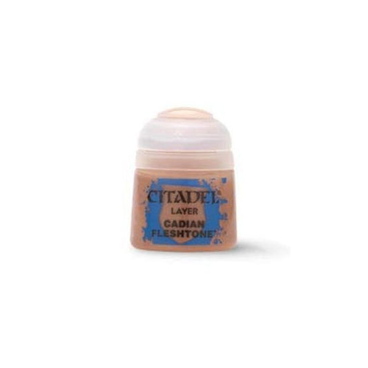 What's included? (1) Citadel Layer Cadian Fleshtone paint pot Specs: Manufacturer: Games Workshop/Citadel Colour Manufacturer Identification Number: 22-36 Condition: New/Sealed Size: 0.4 floz / 12mL Stock photo shown.
