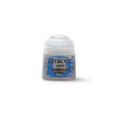 Citadel Layer paints are high quality acrylic paints, and with 70 of them in the Citadel Paint range, you have a huge range of colours and tones to choose from when you paint your miniatures. They are designed to be used straight over Citadel Base paints (and each other) without any mixing. By using several layers you can create a rich, natural finish on your models that looks fantastic on the battlefield. This pot contains 12ml of Runefang Steel, one of 70 Layer paints in the Citadel Paint range. As with a