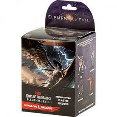 Collect all 44 figures from Elemental Evil, the newest set of randomly sorted monsters and heroes in our exciting new line of D&D miniatures, Icons of the Realms.
Bring the world of the Forgotten Realms to life with these new miniatures from the Elemental Evil storyline. Wage war against prophets, monsters and elemental creatures to thwart their devious plans to wreak massive amounts of havoc upon the Material Plane!
D&D Icons of the Realms Standard Boosters each contains four figures total: 1 Large