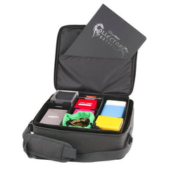 Premium, heavy duty fabric shell. 10 Modular inserts allow for customized interior compartments to suit individual needs. 12" wide pocket to hold rule books, pamphlets or Ultra PRO 9-Pocket portfolios. Adjustable padded shoulder strap extends up to 60" in length. (Accessories not included)