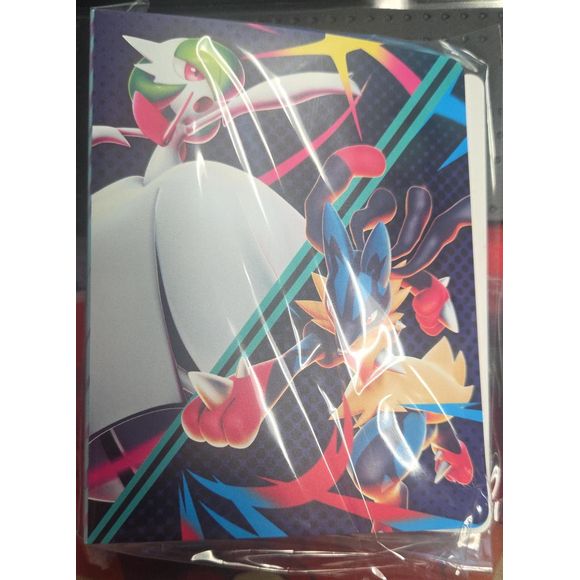 1 Mega Evolution Mini portfolio featuring Gardevoir and Lucario- No pack included.