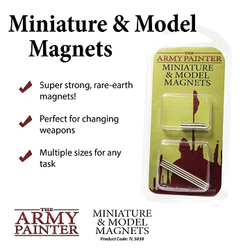 These supercharged and rare-earth magnets are made from very high grade & strength (N52), enabling you to do all kinds of conversions, everything from complex to just simply magnetize different weapons to your models. A very handy and versatile tool to alter your minis. A perfect companion to Miniature and Model Drill and Drill Bits.