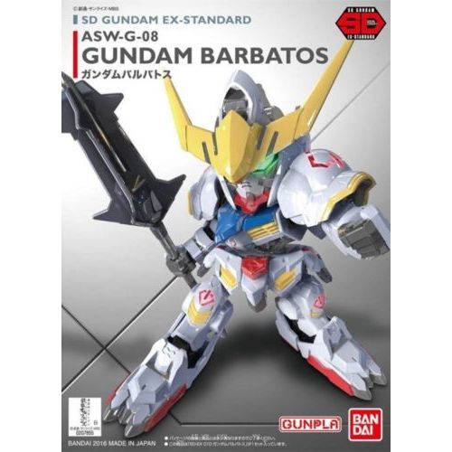 Part of the SD Gundam EX-Standard product line, the Gundam Barbatos has been recreated with an emphasis on articulation and enhanced proportion at an attractive price. Weapons include mace, long-range cannon, and sword that can be mounted on back. Runner x 5, instruction manual.