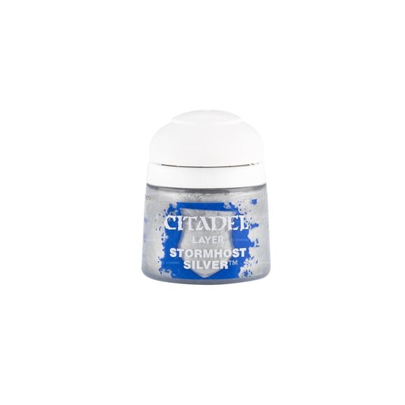Citadel Layer paints are high quality acrylic paints, and with 70 of them in the Citadel Paint range, you have a huge range of colours and tones to choose from when you paint your miniatures. They are designed to be used straight over Citadel Base paints (and each other) without any mixing. By using several layers you can create a rich, natural finish on your models that looks fantastic on the battlefield. This pot contains 12ml of Stormhost Silver, one of 70 Layer paints in the Citadel Paint range. As with