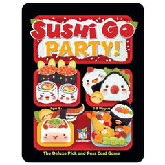 It's a party platter of mega maki, super sashimi, and endless edamame in this expanded version of the best-selling card game. You still earn points by picking winning sushi combos, but now you can customize each game by choosing a la carte from a menu of more than 20 delectable dishes. What's more, up to 8 players can join in on the sushi-feast let the good times roll!.