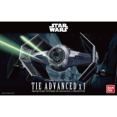 Darth Vader's special Tie Fighter, known as the x1, from the Star Wars universe, features a showcase of Bandai's multi material and color injection technologies. The different components that make up its wings are molded together, yet are still color separated. Includes 2 different canopy types, a window version made of clear plastic, and also a frame version that can allow the seated Darth Vader to be seen more clearly. A nipper or sprue cutter (sold separately) is required for assembly, but does not re