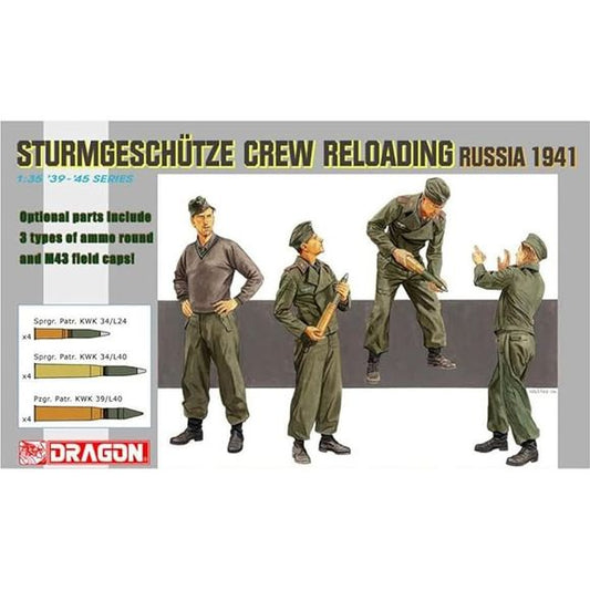 Dragon Models Sturmgeschϋtze Crew Reloading (Russia 1941) 1/35 Scale Military Model Kit | Galactic Toys & Collectibles