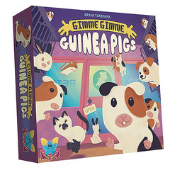 Gimme Gimme Guinea Pigs is a fast and fun game played in real time! Players start with seven cards in hand while the rest of the cards are spread out, face down, on the table in front of them. Each card has one of six different animals or is a PAWS card. The goal of the game: Be the first to collect all seven cards of one animal and shout "Got 'em!"