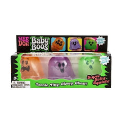 Get ready for some spooky squishy fun with the NeeDohween Glow-in-the-Dark Baby Boos from Schylling! This adorable 3-pack features mini ghost-shaped NeeDohs that are perfect for squeezing, squishing, and stretching whenever you need a little satisfying sensory fun.

Give your Baby Boos some light and watch them glow in the dark, making these little ghosts even more fun when the lights go out. Each one features a cute ghostly design and the irresistibly soft, squeezable feel NeeDoh fans love.

With three Bab