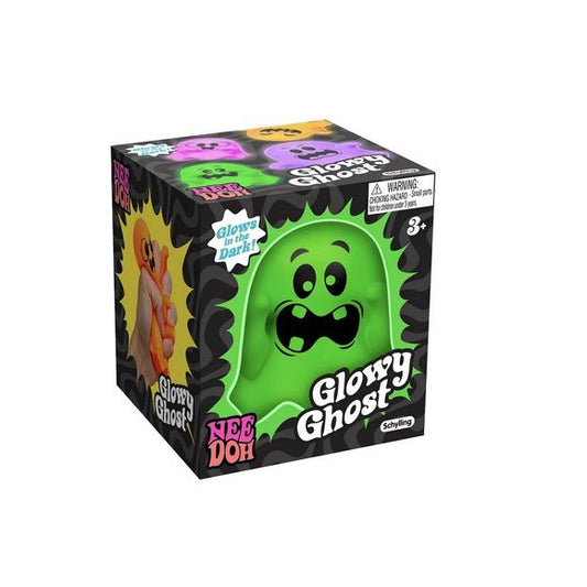 Get ready for spooky squeezes with the Schylling NeeDoh Needohween Glowy Ghost! This adorable Halloween ghost is filled with NeeDoh's signature squishy compound, delivering a satisfyingly soft squeeze that's perfect for stress relief, sensory play, and endless fidget fun. Charge it under a light, then watch it glow in the dark for an extra frightfully fun effect!

Each ghost measures approximately 3 inches tall and comes in one of four colorful ghost designs. Whether you're adding it to your Halloween décor
