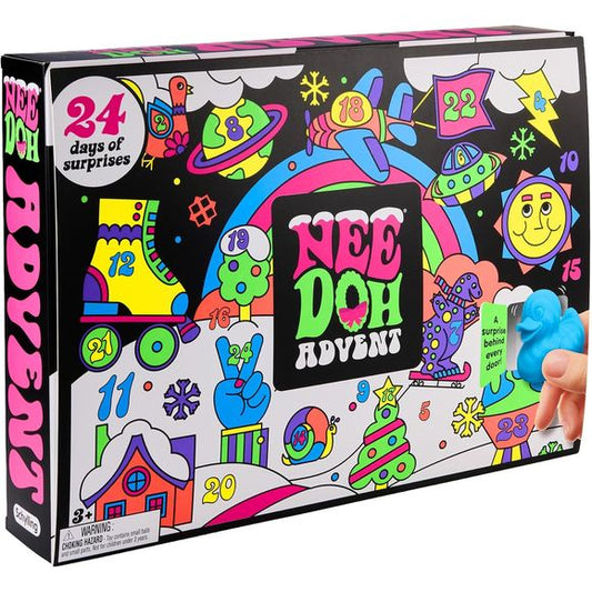 Count down to the holidays with 24 days of squishy surprises! The Schylling NeeDoh 2026 Squishmas Advent Calendar is packed with 24 exclusive mini NeeDoh squeeze toys, each hidden behind its own numbered door. Open one surprise each day and discover a colorful assortment of mini sensory fidget toys in fun shapes, vibrant colors, and satisfying textures.

Made from the same soft, slow-squish material that made NeeDoh a worldwide favorite, these pocket-sized stress toys are perfect for squeezing, stretching,
