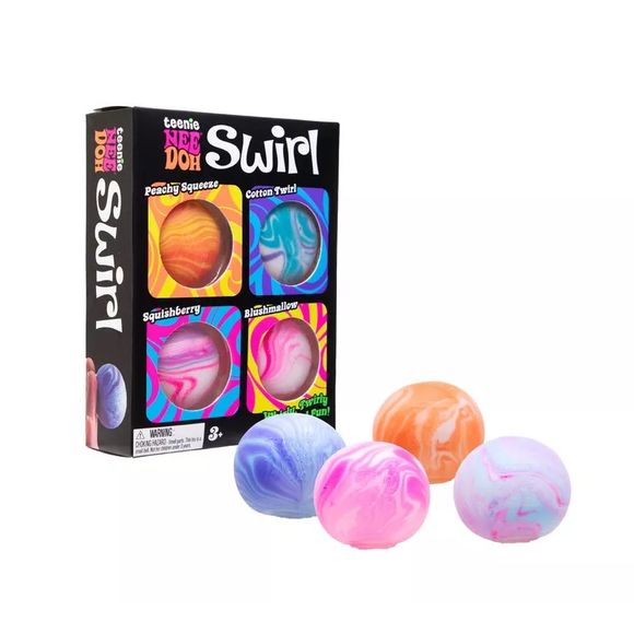 Schylling NeeDoh Teenie Swirl 4-Pack Multipack Squishy Fidget Toy ...