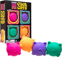 Say hello to the squishiest, silliest crew around - the NeeDoh Teenie Cool Cats Multi Pack! These mini feline friends are full of groovy personality and oh-so-satisfying squish. Each cat is made from NeeDoh’s signature soft and stretchy material that’s perfect for fidgety fingers. Whether you're chilling at your desk, packing a lunchbox surprise, or gifting a pocket-sized smile, these Cool Cats are ready to pounce into playtime. With their vibrant colors and adorable poses, they’re just as fun to collect as