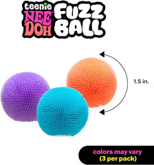 Schylling NeeDoh Teenie Fuzzball 3-Pack The Velvet Squeeze Assorted Colors