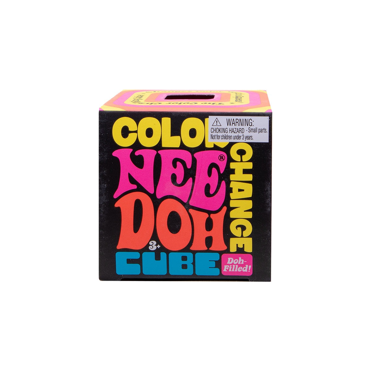 Get ready for a color-shifting squish with the NeeDoh Color Change Cube! Every squeeze and stretch reveals a mesmerizing change in color, making it a groovy tactile experience. Designed with NeeDoh’s signature soft, doughy texture, this cube provides the perfect sensory escape! Colors may vary. Size: 2.5" x 2.5" x 2.5".