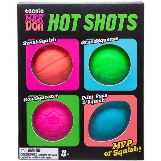 Schylling NeeDoh Teenie Hot Shots 4-Pack Multipack Squishy Fidget Toy