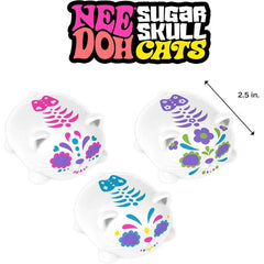 Schylling NeeDoh Sugar Skull Cats Assorted Colors Squishy Fidget Toy