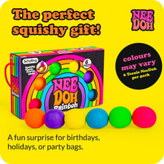 Schylling NeeDoh Rainboh Teenie 6-Pack Mini Groovy Globs