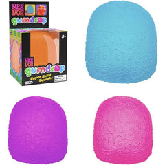 NeeDoh GumDrop is filled with a non-toxic, dough-like compound that always returns back to its original shape. Candy shaped Nee Doh that is cool to the touch. It's the Squish that Resists! Try it and you'll see! Super Solid Squish!