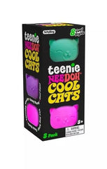 Triple the fun with the Schylling Teenie Cool Cats NeeDoh Squishy Fidget Toy 3ct. This set includes three mini cat-inspired fidget toys featuring playful designs and the signature soft, dough-like filling NeeDoh is known for. Each teenie-sized squish delivers a satisfying slow-rise feel in a compact design perfect for everyday sensory play. Ideal for party favors, classroom rewards, gift bags, and travel activities, Teenie Cool Cats combine adorable character style with calming tactile fun. Ships in multico