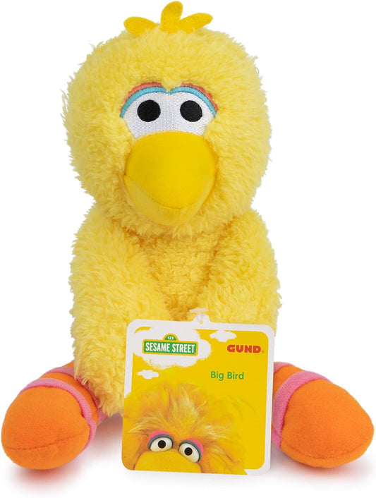 A soft, stuffed plush of Big Bird.