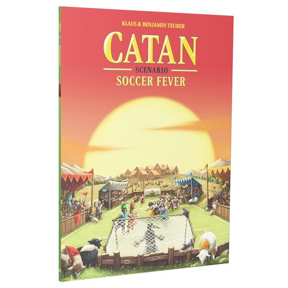 GOOOAAALLL!
Soccer fever has gripped the island of Catan! You and your fellow Catanians are swept up in supporting your hometown teams. Will they win the most matches and finish the season with the championship cup? 
Every time you build a settlement or a city, it's match day on Catan. The results of the matches gain you victory points!