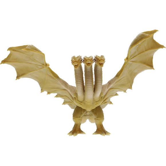 Experience the might of King Ghidorah with the King Ghidorah 2019 Bandai Movie Monster Series Vinyl Figure! Standing at a height of 7.5" tall and with a wingspan stretching over 12" wide, this meticulously crafted vinyl figure will be an impressive addition to any Godzilla: King of the Monsters collection.

Height: Approx. 7.5 inches tall (19cm)