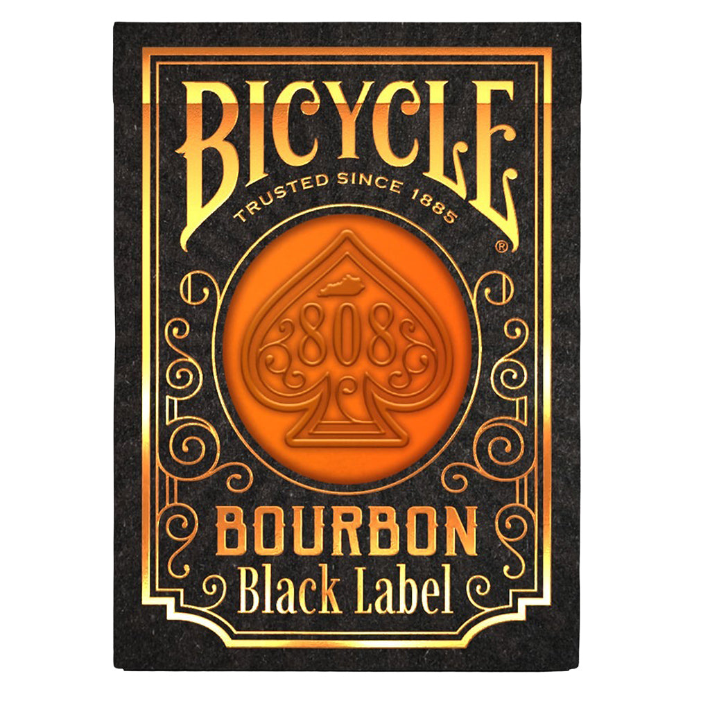 Inspired by the rich heritage and smooth personality of premium whiskey, this deck blends classic Bicycle quality with a sense of southern elegance. Designed for players who appreciate thoughtful details, Bourbon Black Label features a custom card back, bourbon‑themed court cards, and a striking tuck case highlighted by bourbon‑colored foil accents that glow like the amber hues of a well‑aged pour. Whether you’re settling into a night of Poker, swapping stories with friends, or enjoying a slow sip and stead