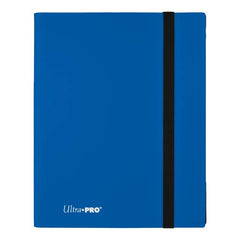9-Pocket Pacific Blue PRO-Binder with embossed middle black web material gives cards a classic framed look. Side loading pocket design to prevent cards from easily falling out. Elastic strap holds the binder shut when not in use. All materials made from archival-safe, acid-free non-PVC material. Holds 360 cards in Ultra Pro Deck Protector sleeves.