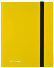 9-Pocket Lemon Yellow PRO-Binder with embossed middle black web material gives cards a classic framed look. Side loading pocket design to prevent cards from easily falling out. Elastic strap holds the binder shut when not in use. All materials made from archival-safe, acid-free non-PVC material. Holds 360 cards in Ultra Pro Deck Protector sleeves.
